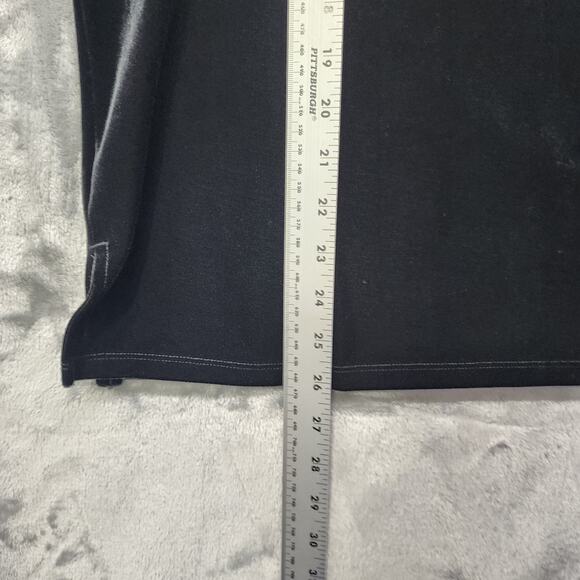 Gap Top Womens L Black Plush Velvet Strappy Racerback Pleat Side Slit Holiday - Picture 8 of 9